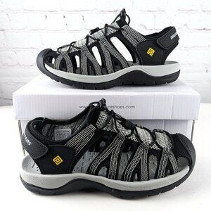 NEW Dream Pairs Black/Gray Closed-Toe Athletic Sandals 7.5